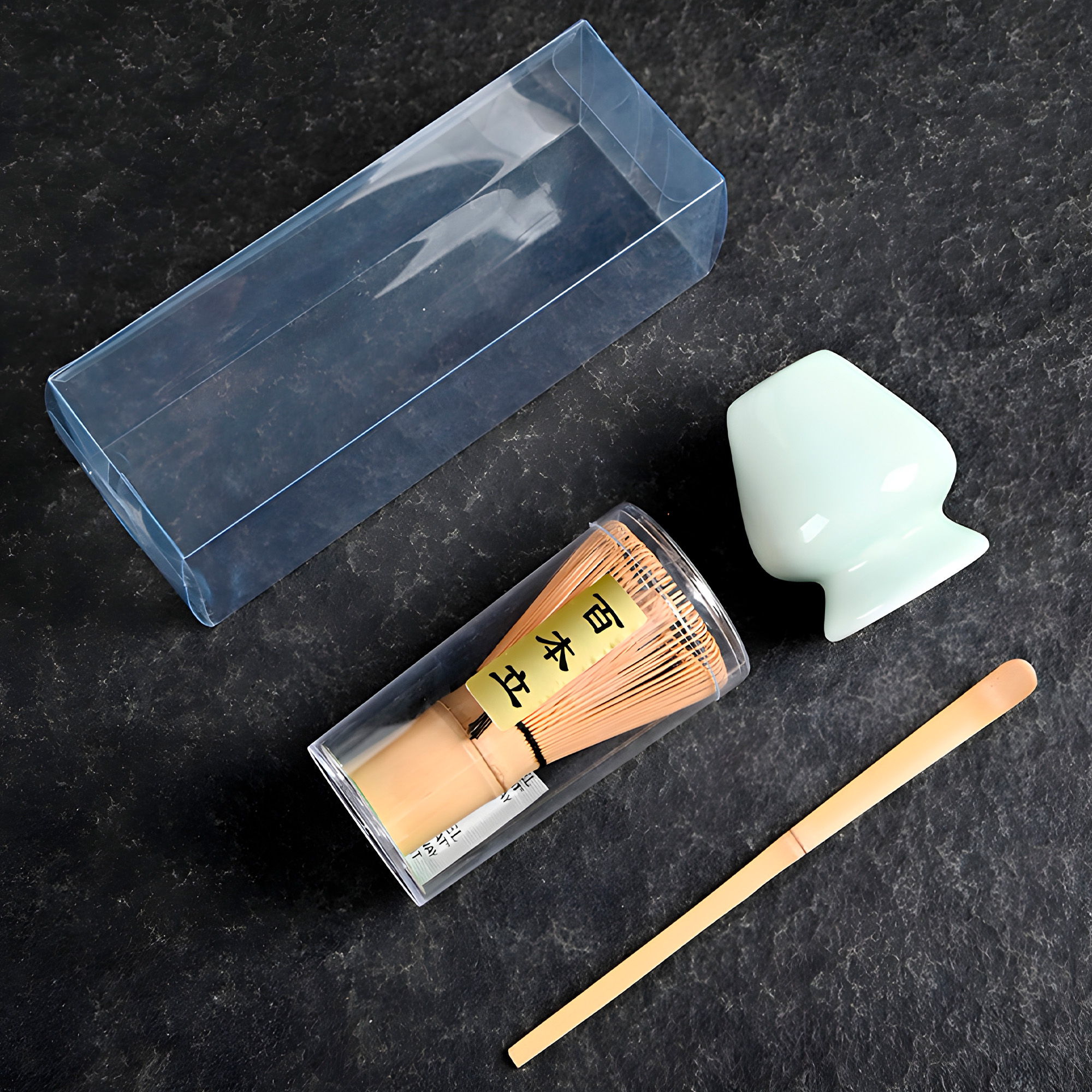 Set De Té Matcha 3 Pcz Estilo Japonés Verde Batidor Bambu Y Tazón Ceramico  11