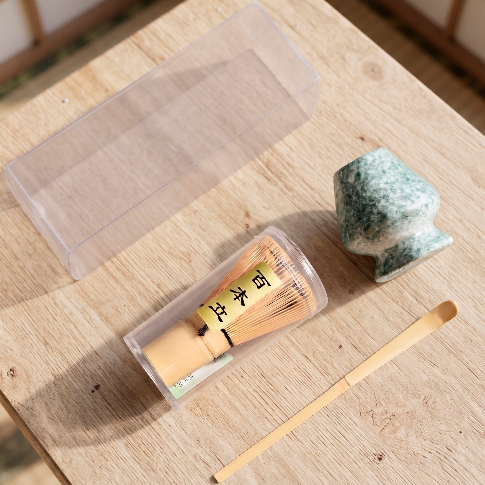 Set De Té Matcha 3 Pcz Estilo Japonés Verde Batidor Bambu Y Tazón Ceramico  14