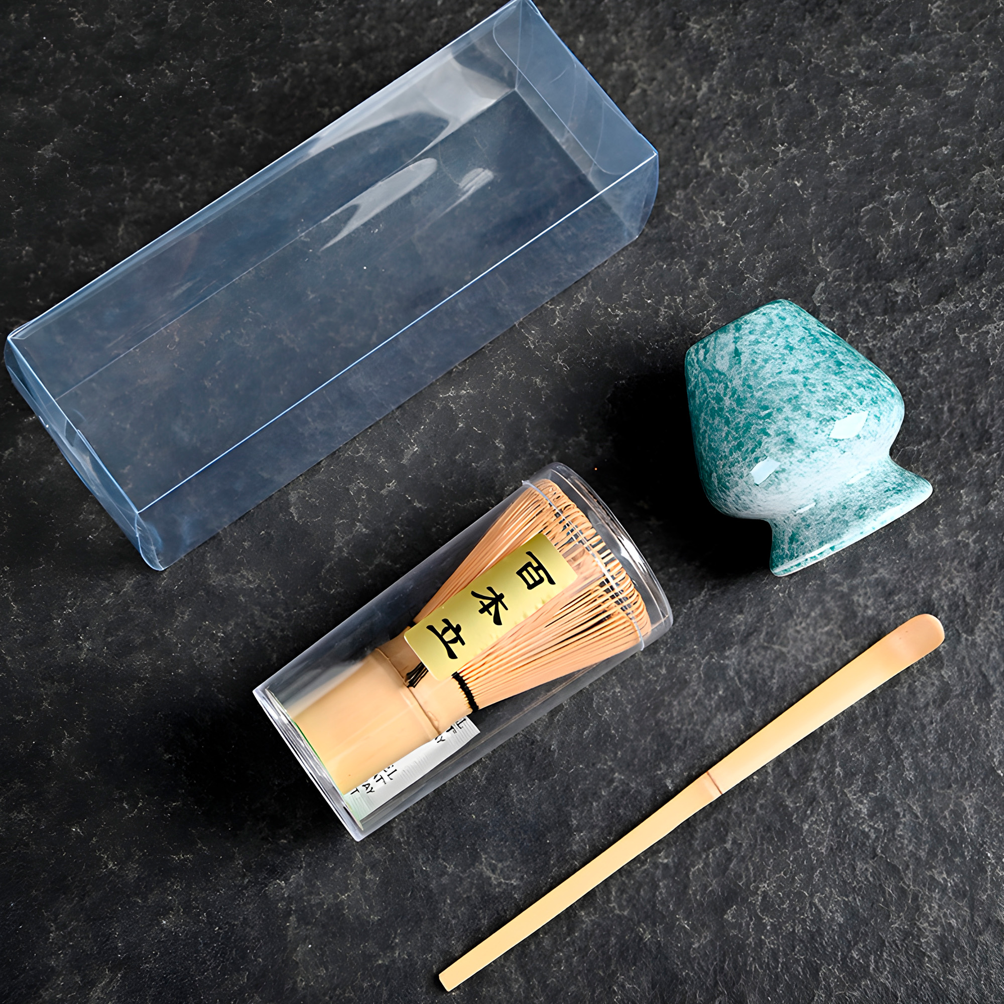 Set De Té Matcha 3 Pcz Estilo Japonés Verde Batidor Bambu Y Tazón Ceramico  7