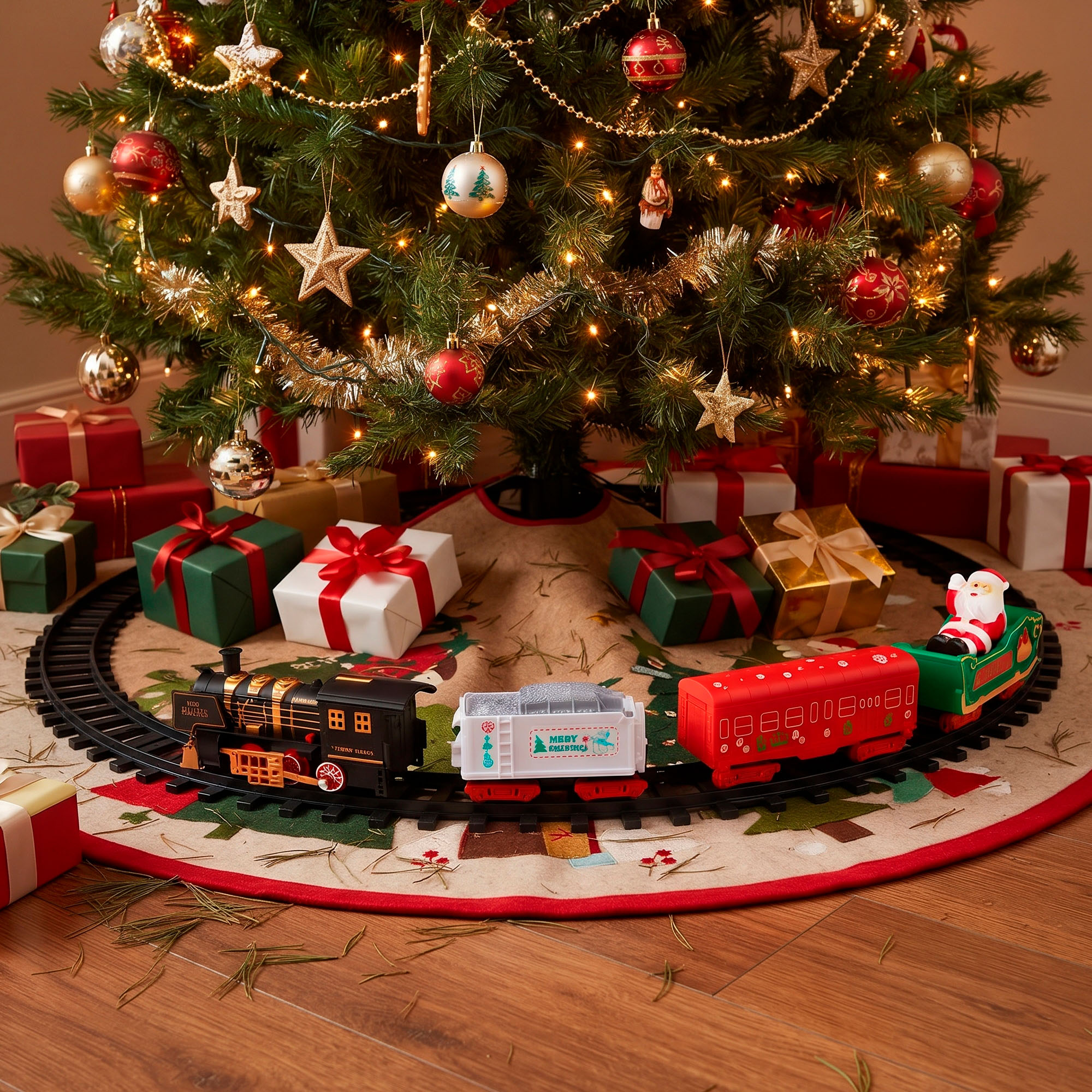 Tren Eléctrico Árbol De Navidad Sonidos festivos Luces 6