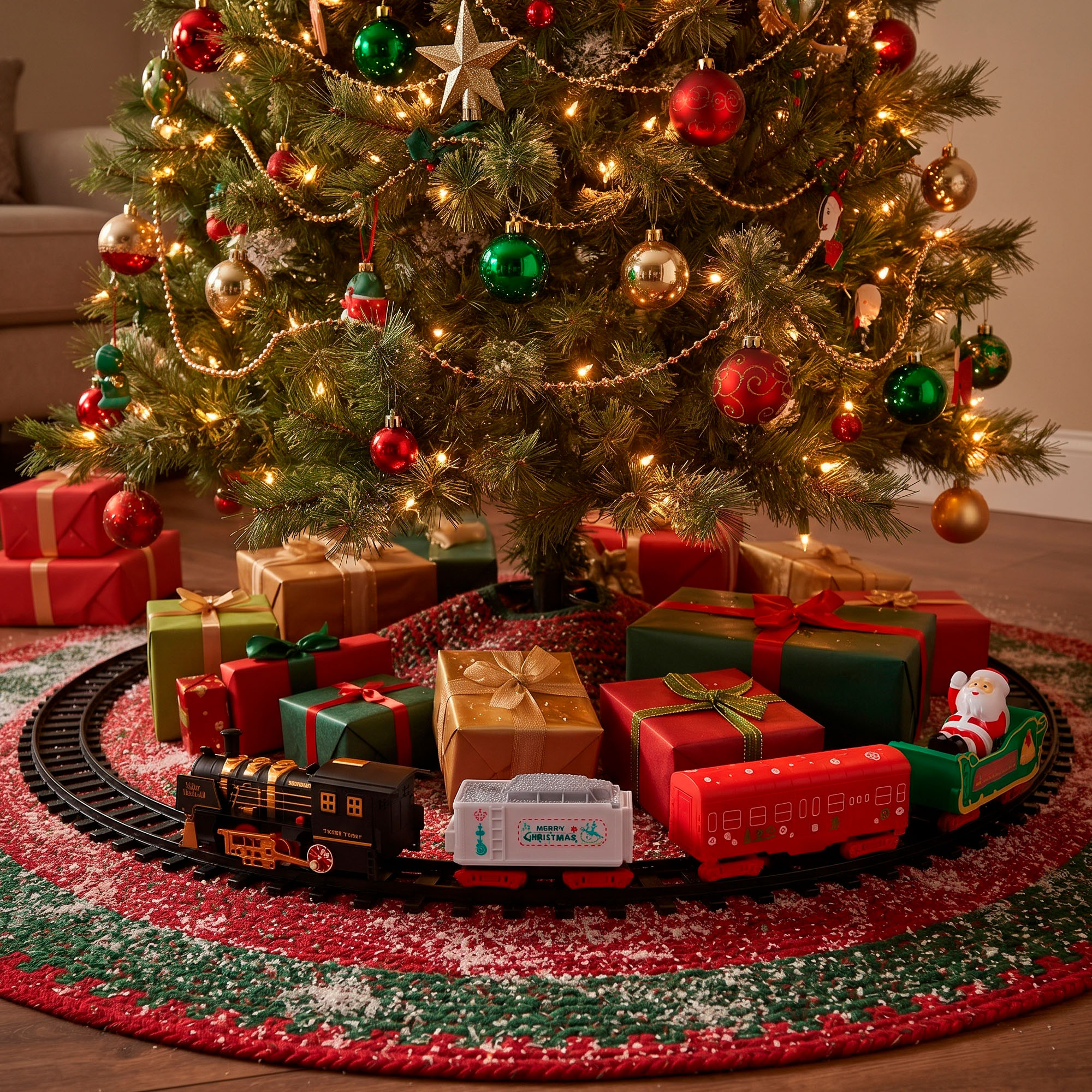 Tren Eléctrico Árbol De Navidad Sonidos festivos Luces 8