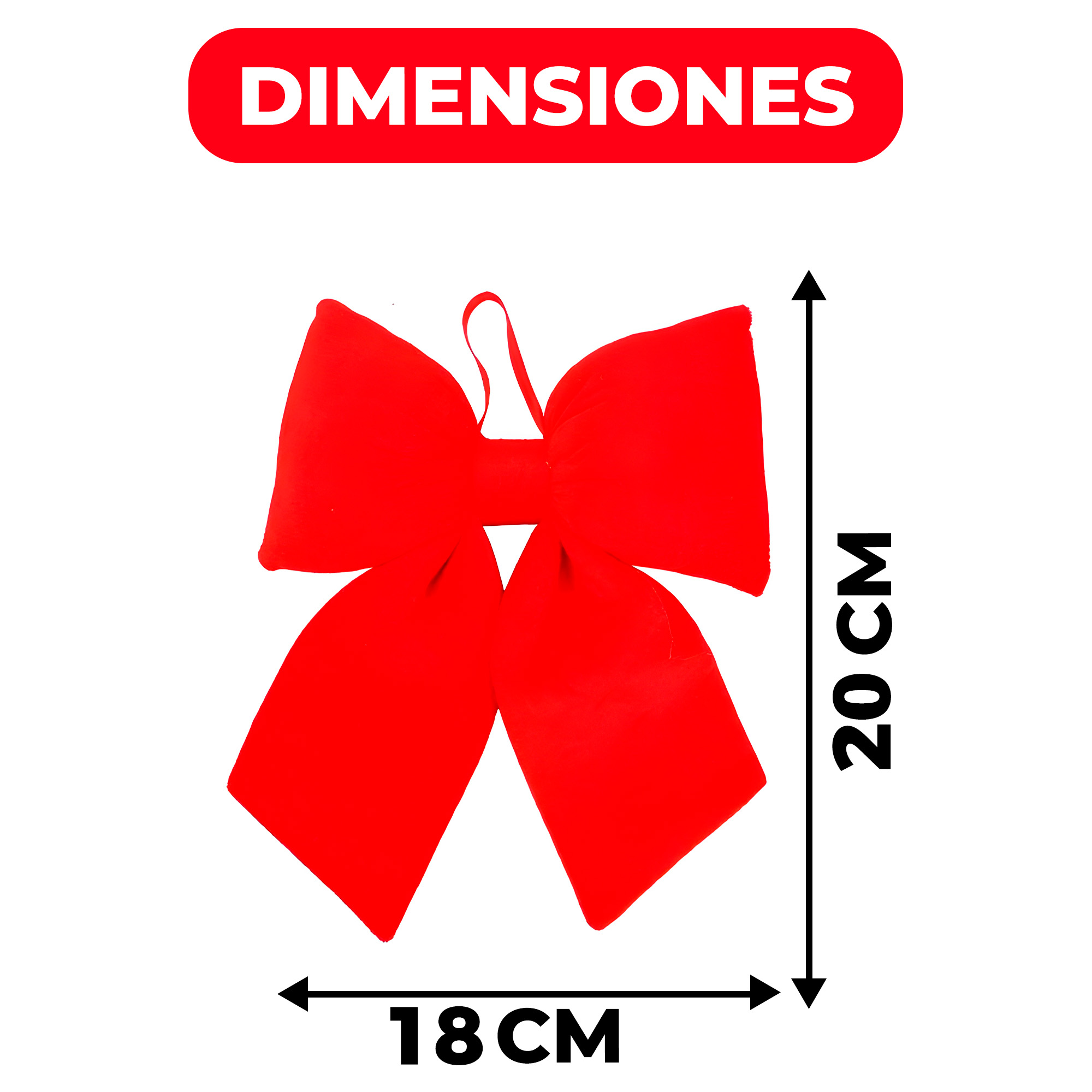 Lazo Navideño Rojo Colgante Decorativo Adorno 20 x 18 CM 2