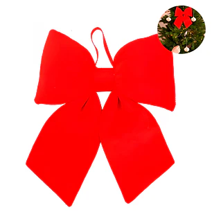 Lazo Navideño Rojo Colgante Decorativo Adorno 20 x 18 CM