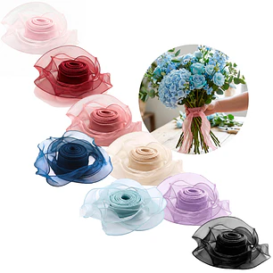 Cinta de organza satinada para flores y regalos 4 cm x 10 m