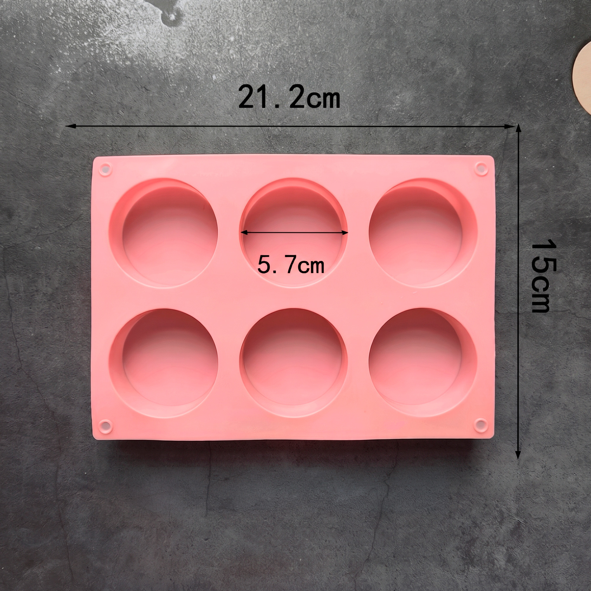 Molde de silicona Cilindrico para velas 6 Cavidades 5,7x2.5 cm 2