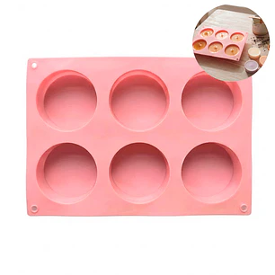 Molde de silicona Cilindrico para Jabón Shampoo Cavidades 5,7x2.5 cm