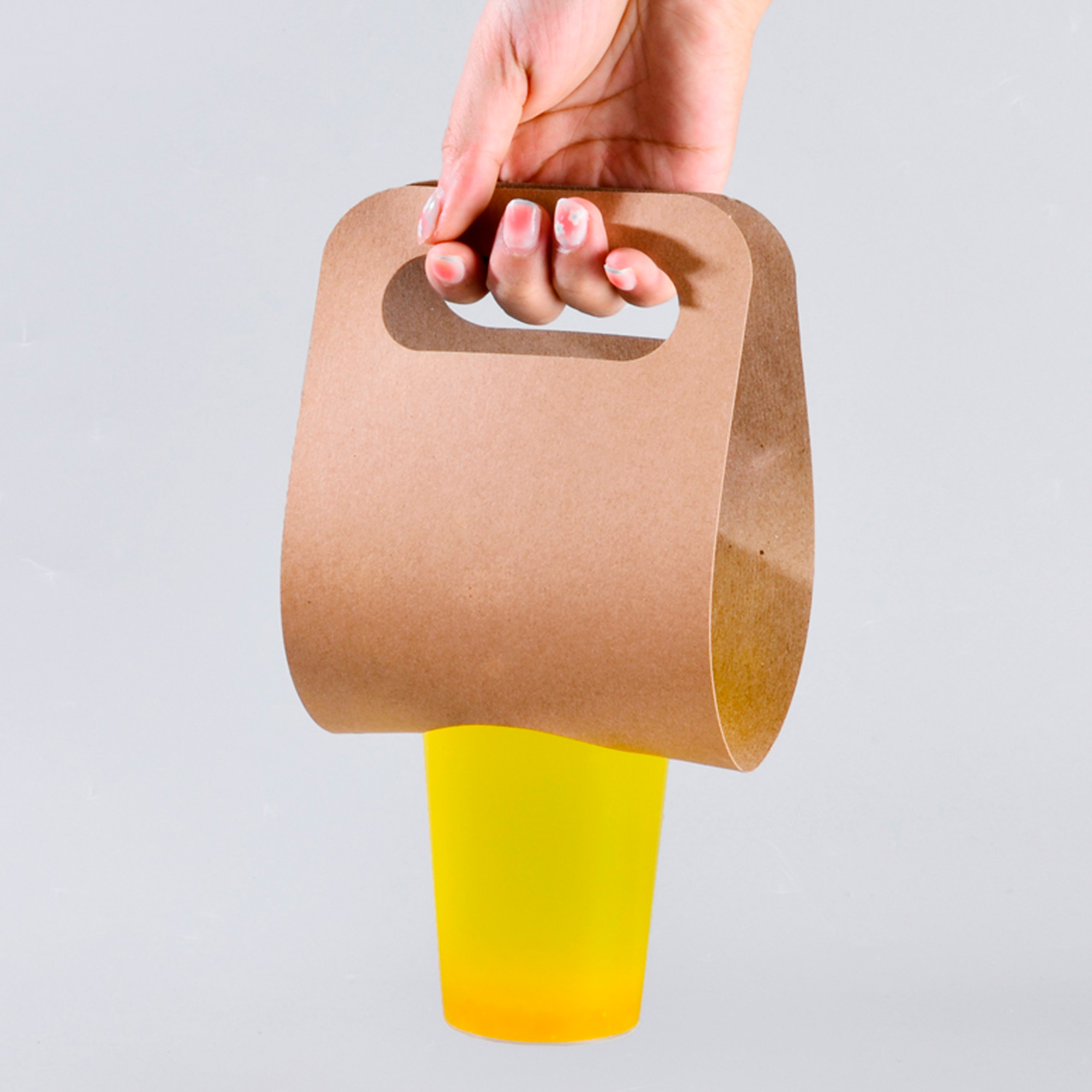 Portavasos Café Kraft 38.9X15CM Desechable Biodegradable Vasos Bebidas 2