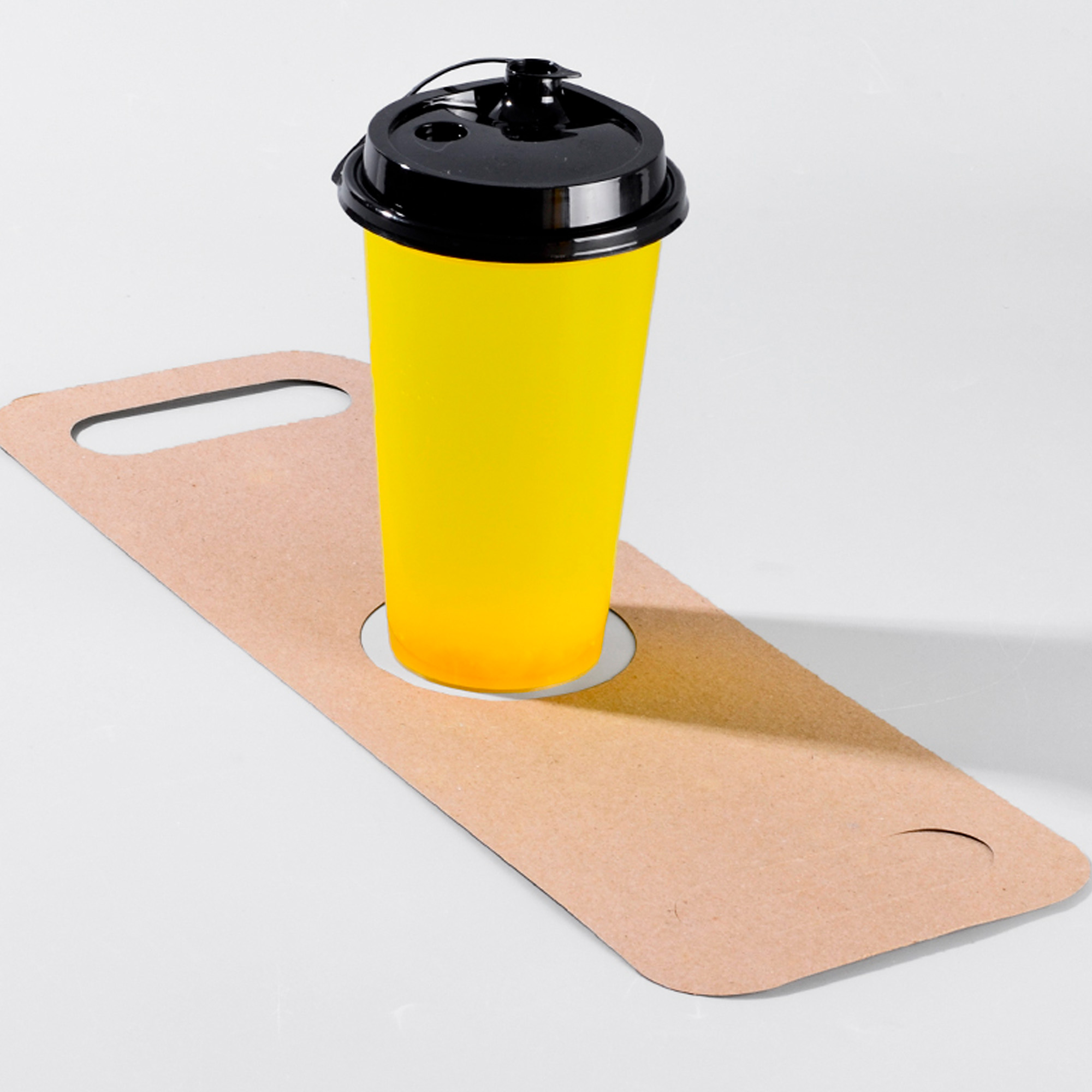 Portavasos Café Kraft 38.9X15CM Desechable Biodegradable Vasos Bebidas 10
