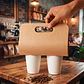 Portavasos Café Kraft 38.9X24CM Desechable Biodegradable Vasos Bebidas - Miniatura 3