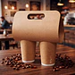 Portavasos Café Kraft 38.9X24CM Desechable Biodegradable Vasos Bebidas - Miniatura 6