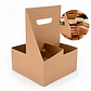 Portavasos Kraft Desechables 4 Espacios Cafe Bebidas Asas 24 X 18 X 18 CM - Miniatura 1