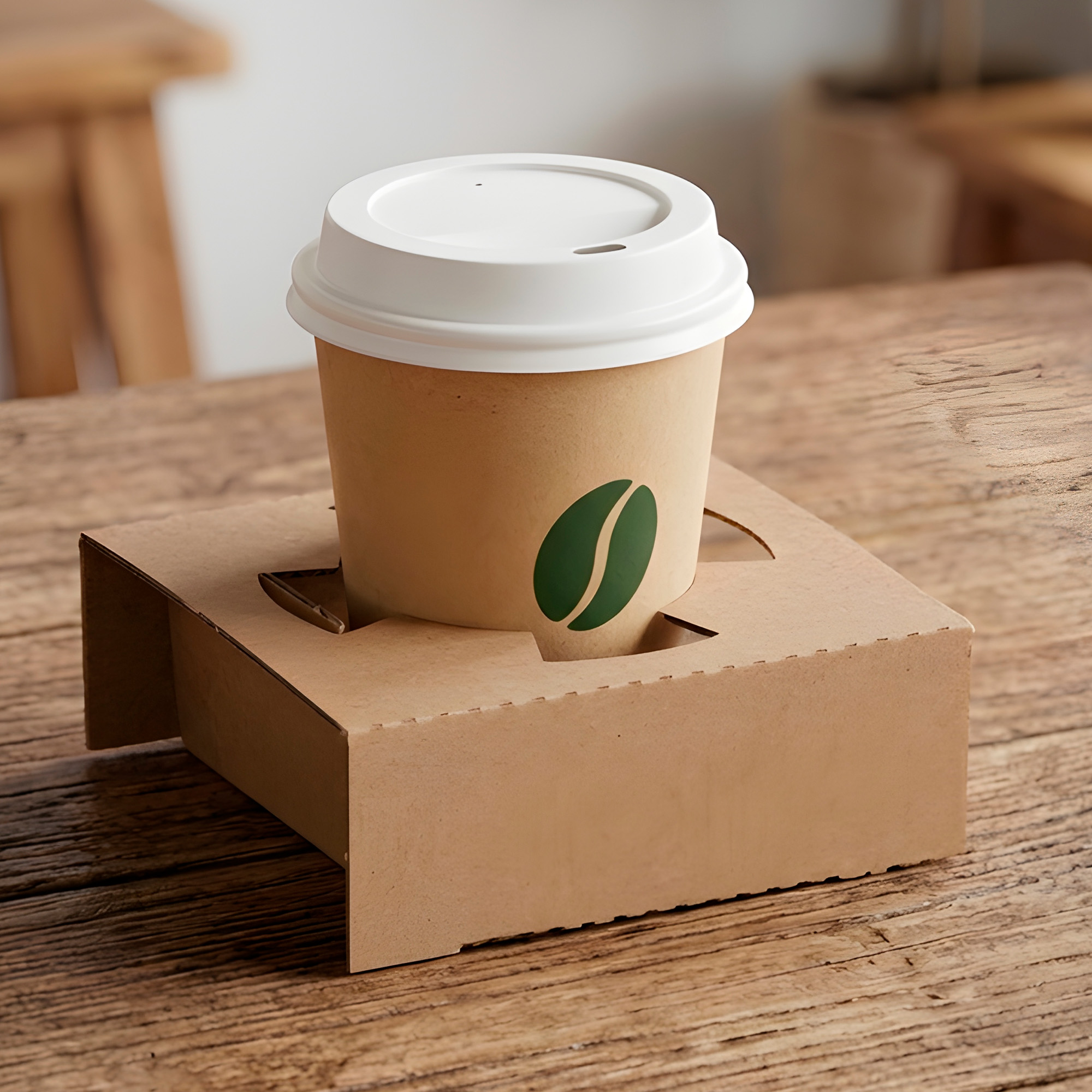 Portavasos Individual Kraft Desechables Cafe Bebidas 9.8 X 9 X 3.5 CM 2