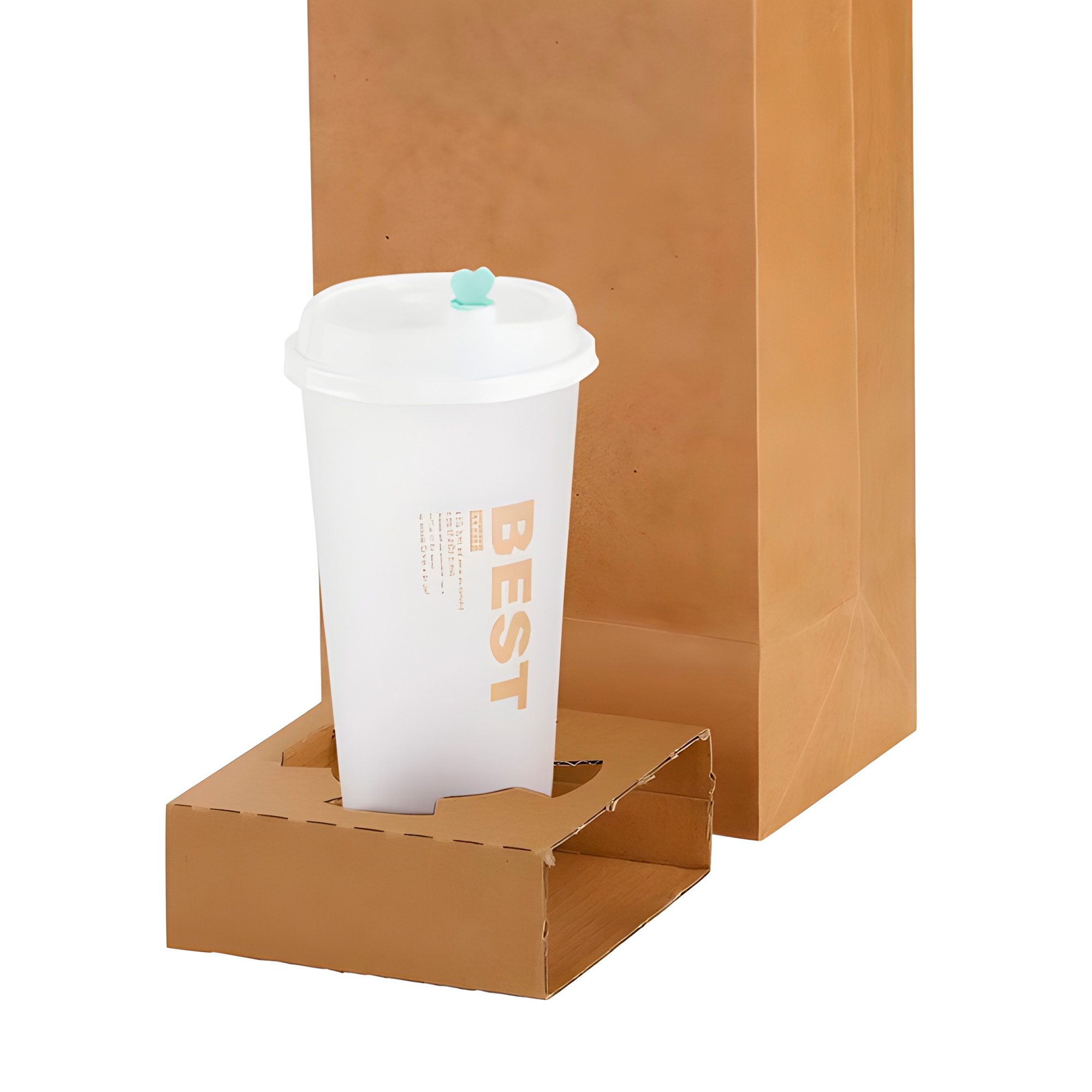 Portavasos Individual Kraft Desechables Cafe Bebidas 9.8 X 9 X 3.5 CM 4