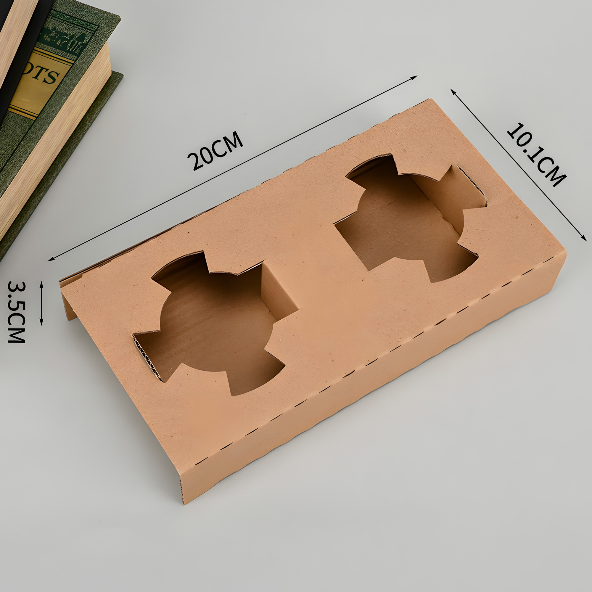 Portavasos Doble Kraft Desechables Cafe Bebidas 20 X 10.1 X 3.5CM 2