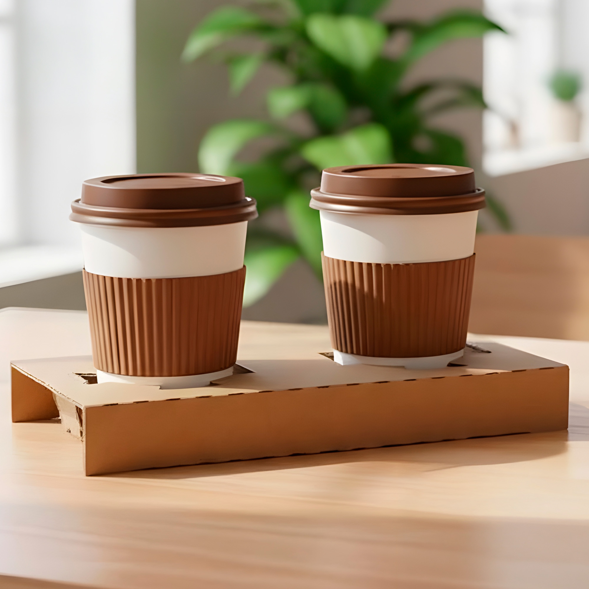 Portavasos Doble Kraft Desechables Cafe Bebidas 20 X 10.1 X 3.5CM 5