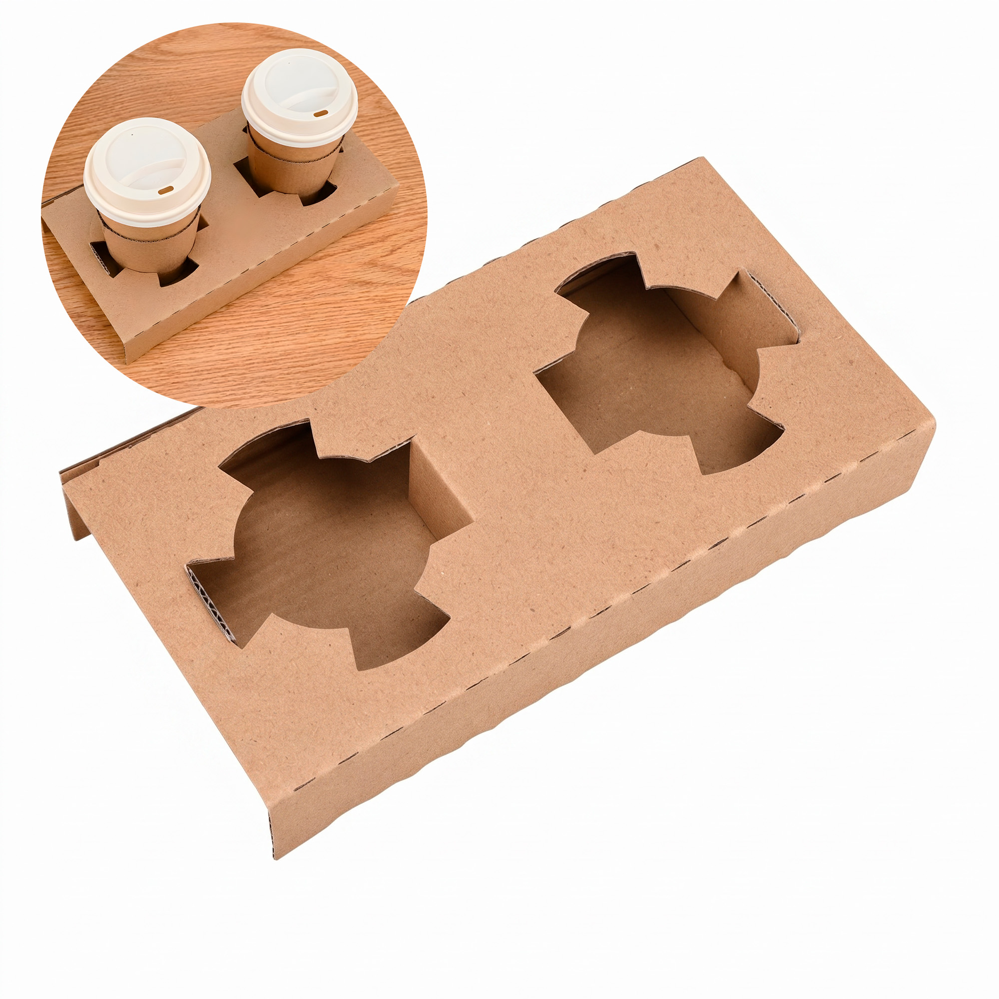 Portavasos Doble Kraft Desechables Cafe Bebidas 20 X 10.1 X 3.5CM 1