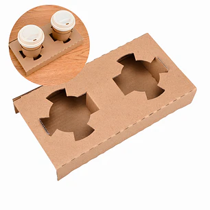 Portavasos Doble Kraft Desechables Cafe Bebidas 20 X 10.1 X 3.5CM
