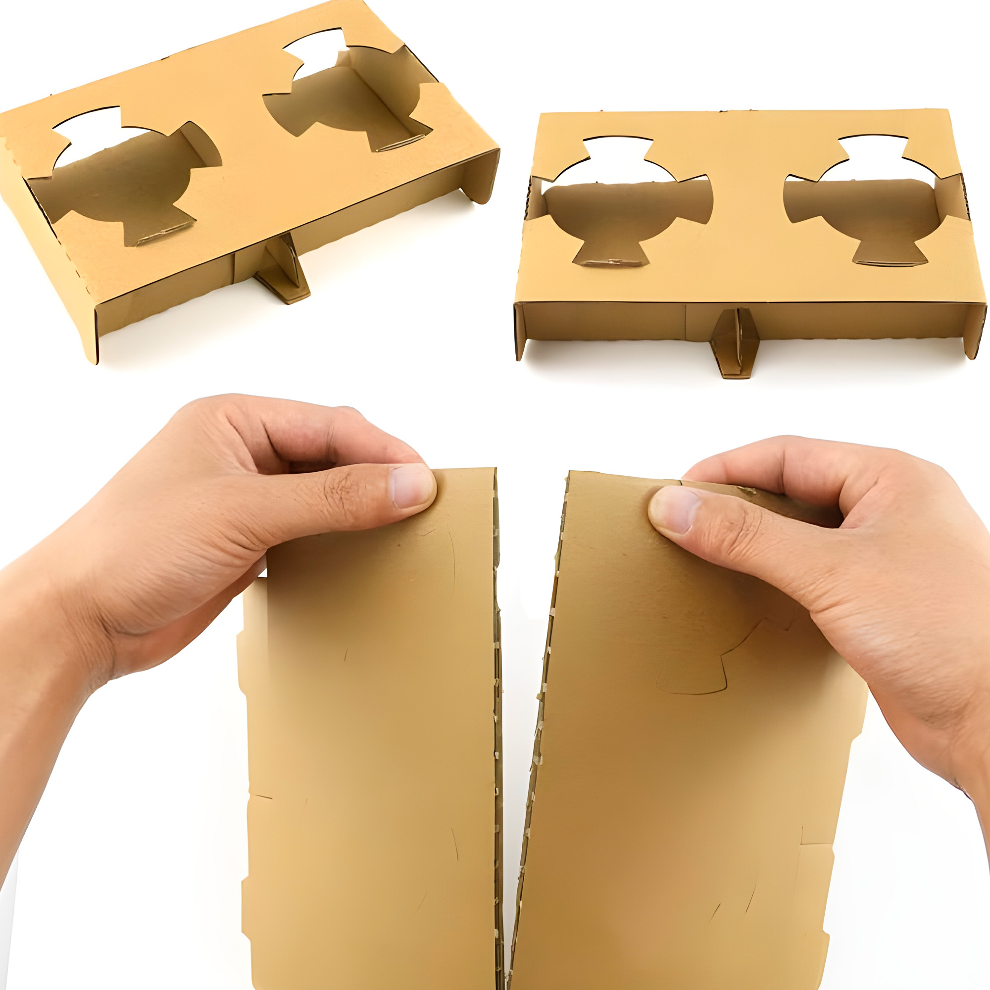 Portavasos Cuadruple Kraft Desechables Cafe Bebidas 20 X 16.6 X 3.5 CM 5