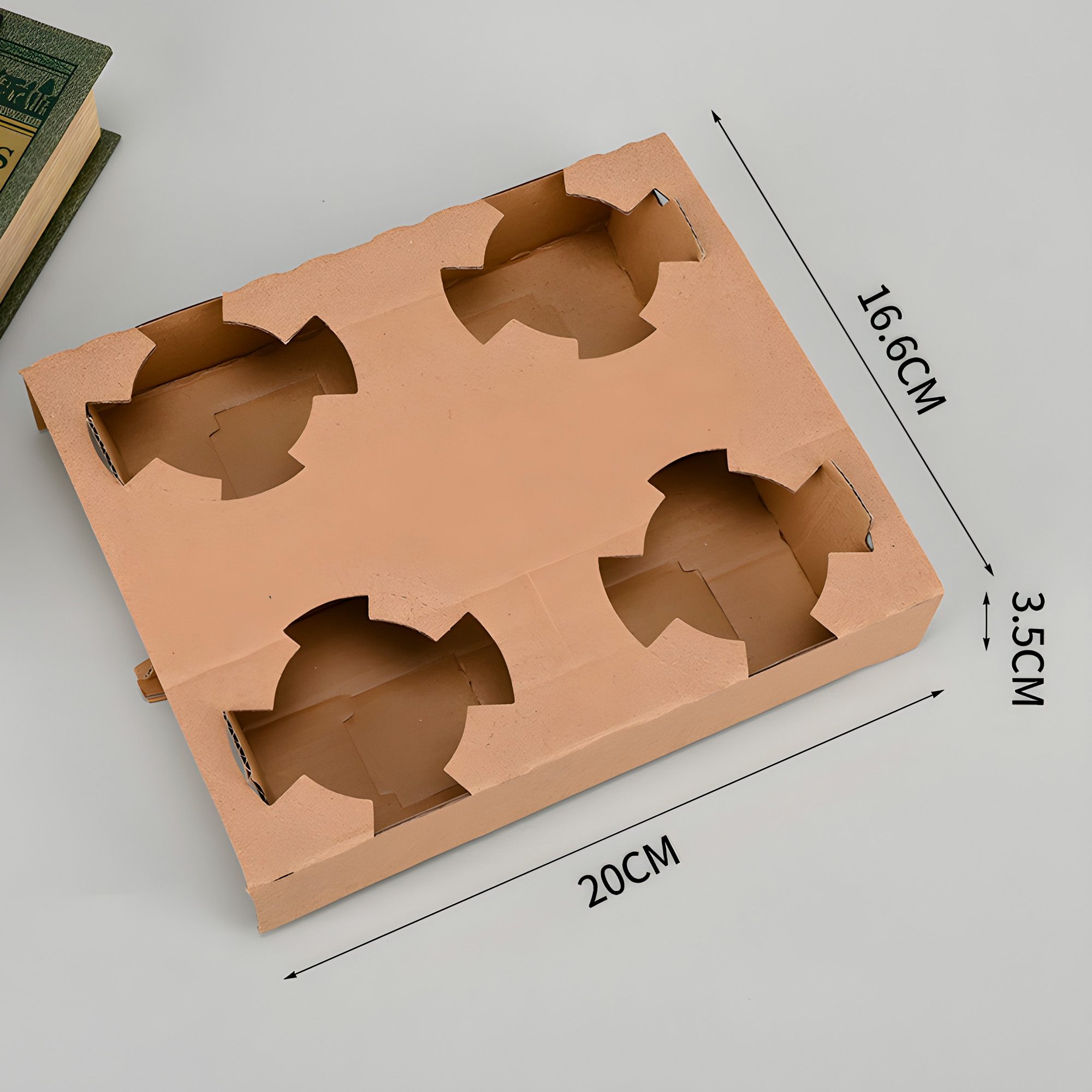 Portavasos Cuadruple Kraft Desechables Cafe Bebidas 20 X 16.6 X 3.5 CM 2