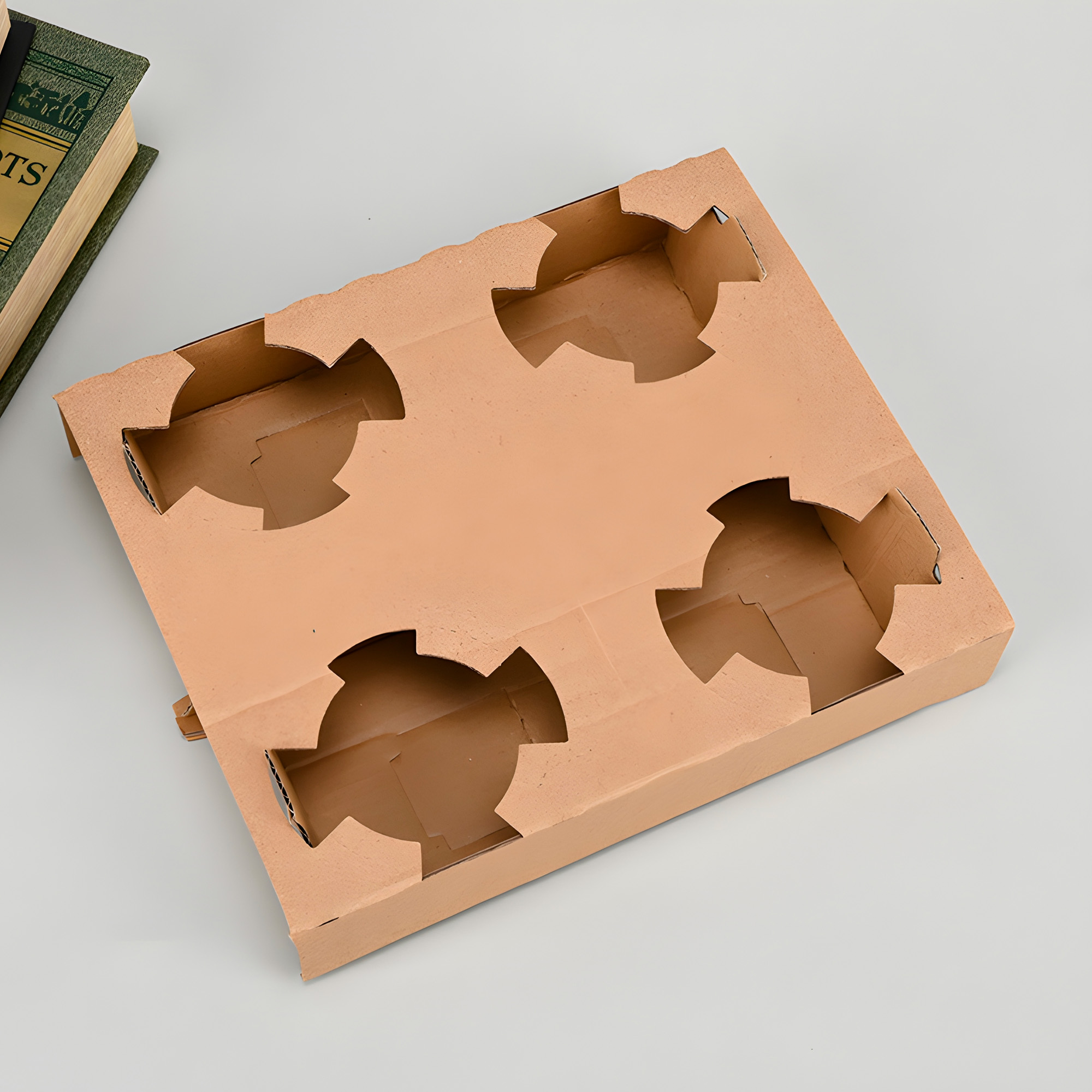 Portavasos Cuadruple Kraft Desechables Cafe Bebidas 20 X 16.6 X 3.5 CM 10