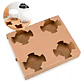 Portavasos Cuadruple Kraft Desechables Cafe Bebidas 20 X 16.6 X 3.5 CM - Miniatura 1
