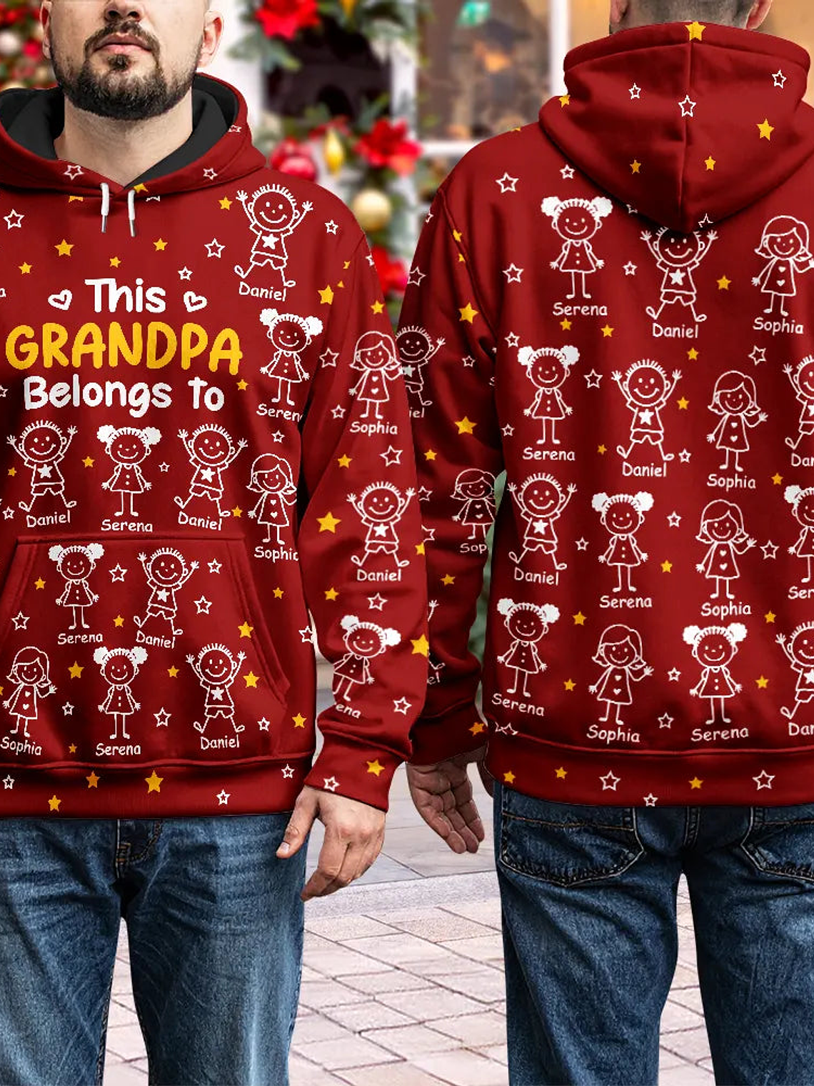 This Grandpa Grandma Belongs To Kids Pet - Personalized Pullover Hoodie 4