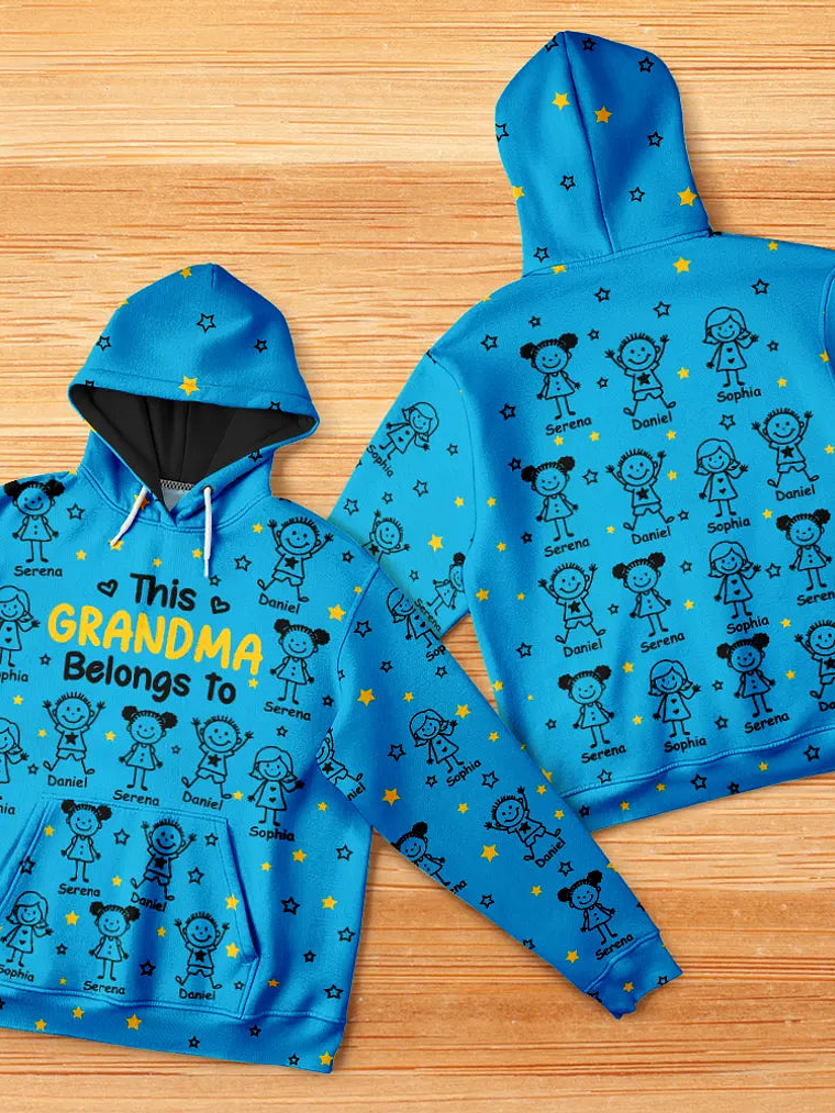 This Grandpa Grandma Belongs To Kids Pet - Personalized Pullover Hoodie 5