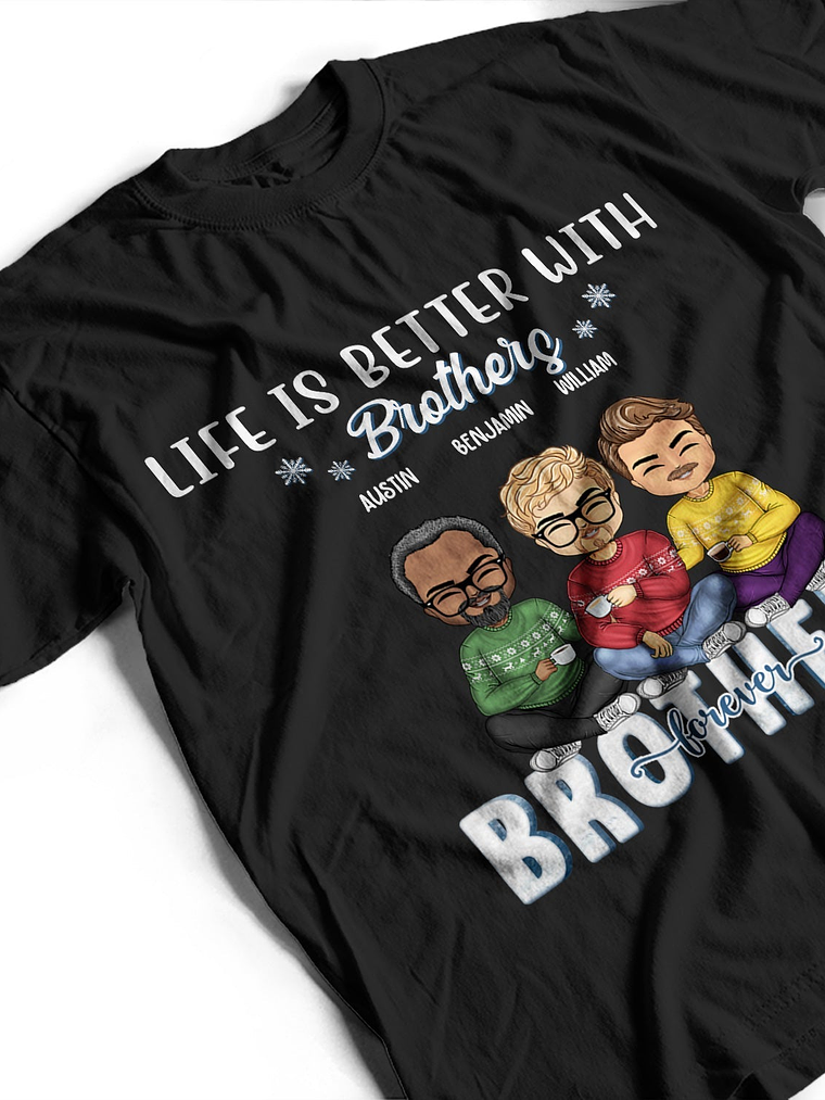 Life Is Better With Sisters & Brothers - Christmas Gift For Siblings And Best Friends - Personalized Custom Hoodie 3