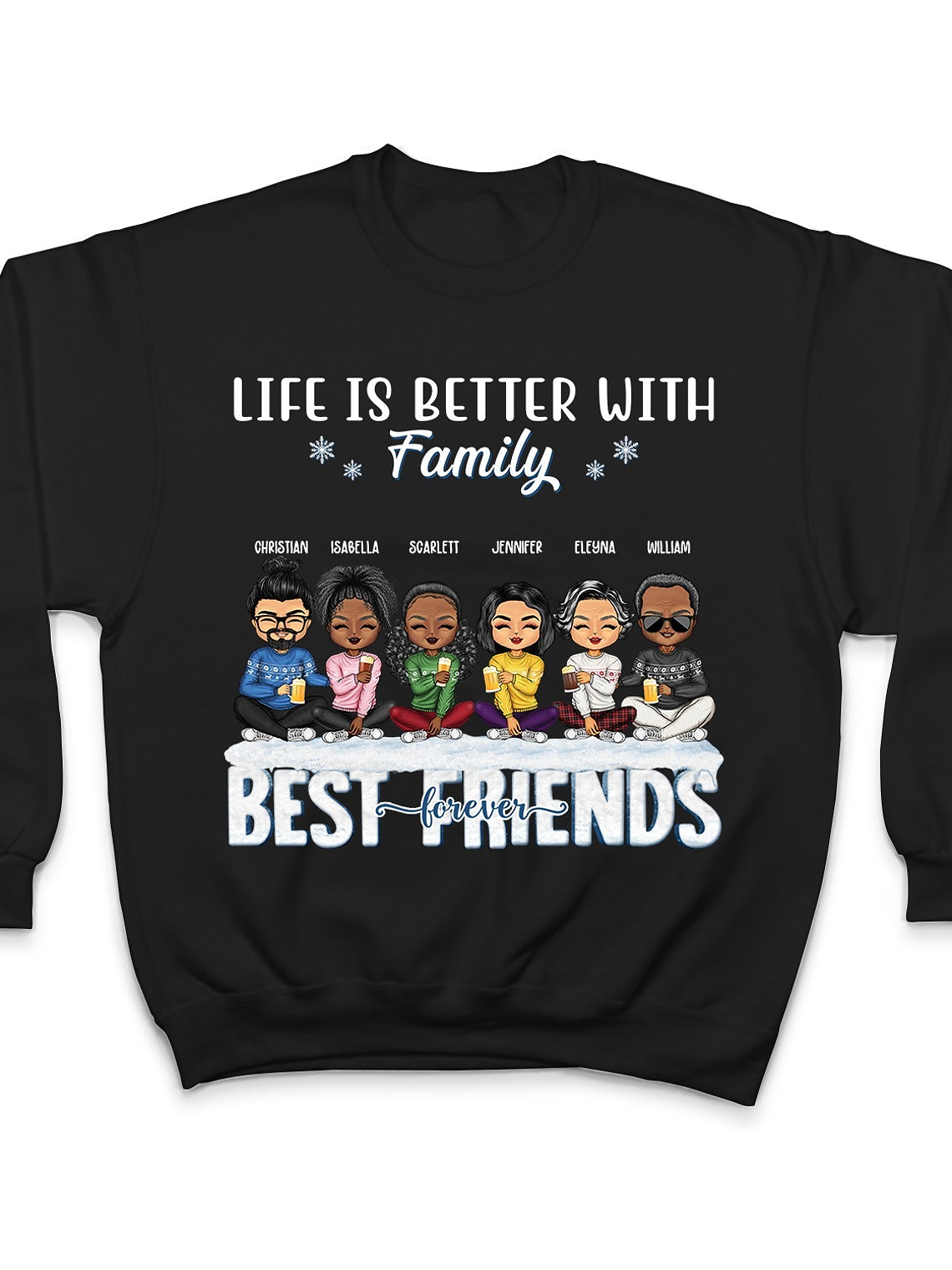 Life Is Better With Sisters & Brothers - Christmas Gift For Siblings And Best Friends - Personalized Custom Hoodie 5