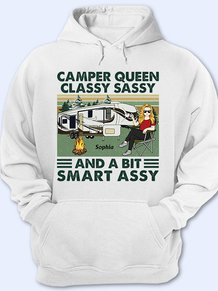 Camper Queen Classy Sassy - Gift For Camping Lovers - Personalized Custom T Shirt 1