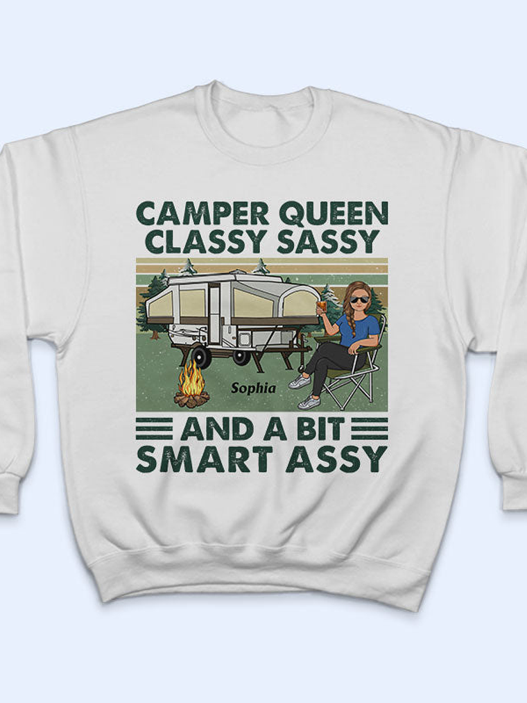 Camper Queen Classy Sassy - Gift For Camping Lovers - Personalized Custom T Shirt 5