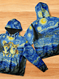 Custom Photo Family Pet Portrait Art Style Starry Night Painting Effect - Personalized Pullover Hoodie - Vorschaubild 7