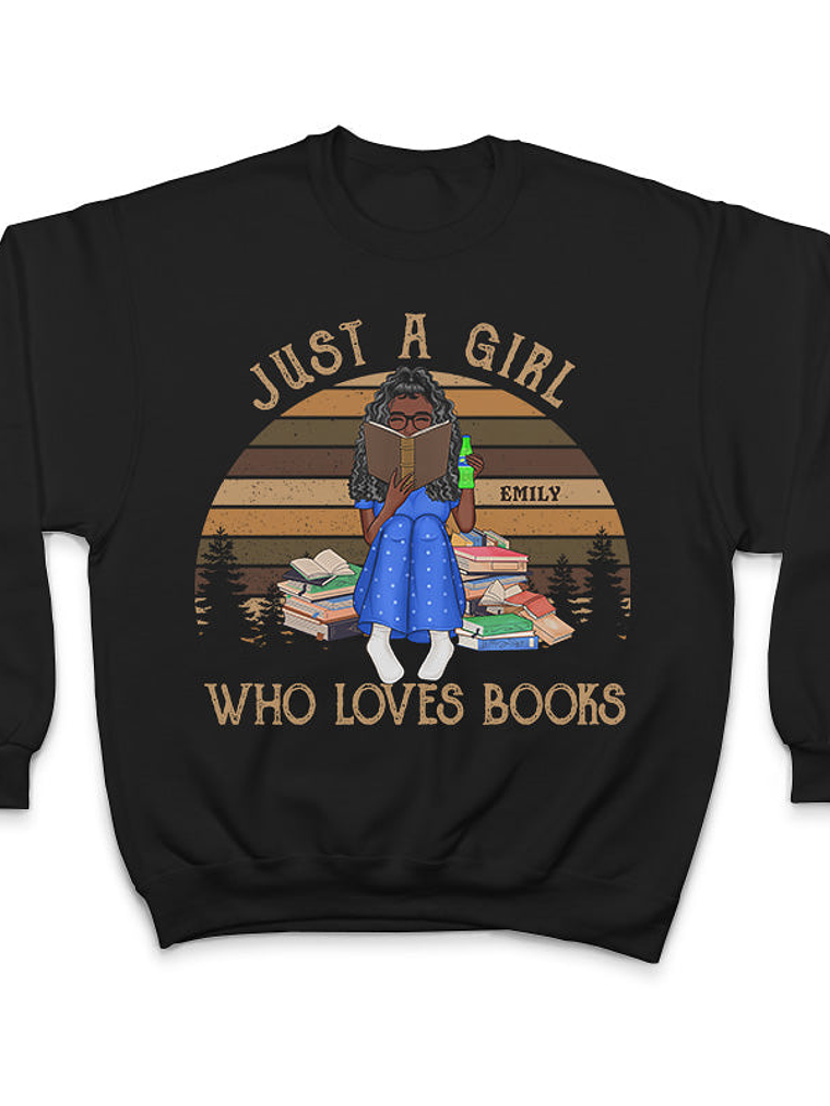 Just A Girl Who Loves Books Reading Vintage - Gift For Book Lovers - Personalized Custom T Shirt 5
