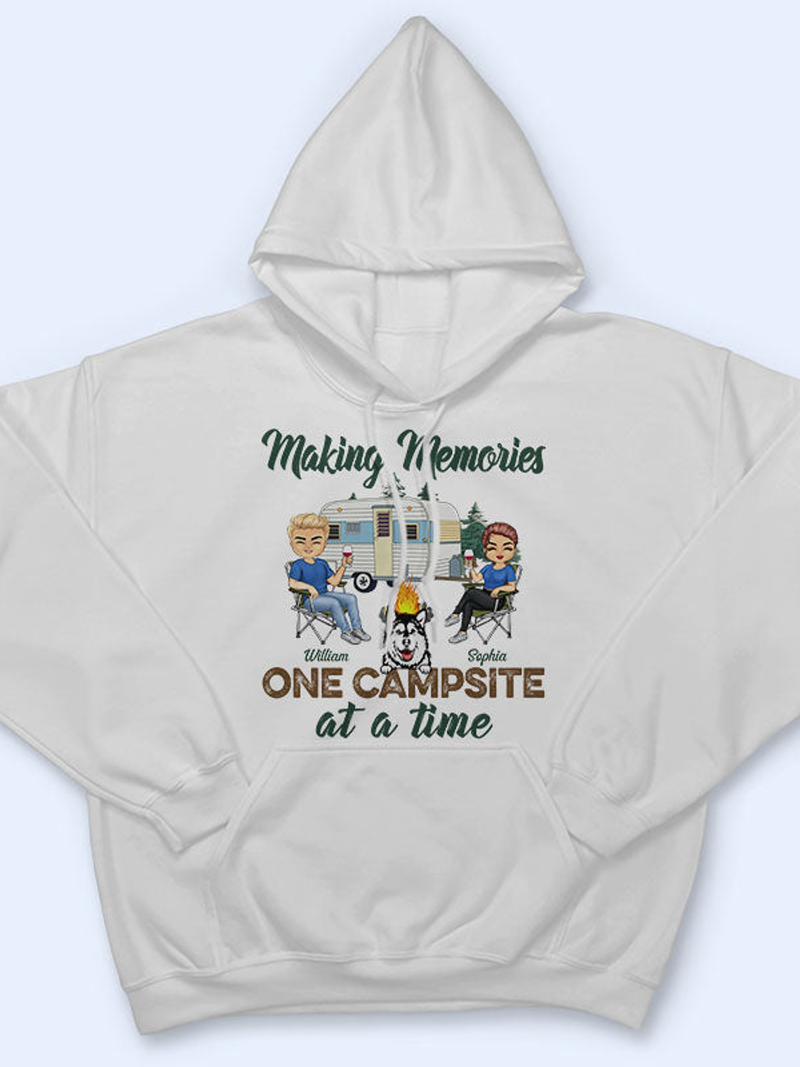 Making Memories One Campsite At A Time Dogs Camping Husband Wife - Couple Gift - Personalized Custom T Shirt 4