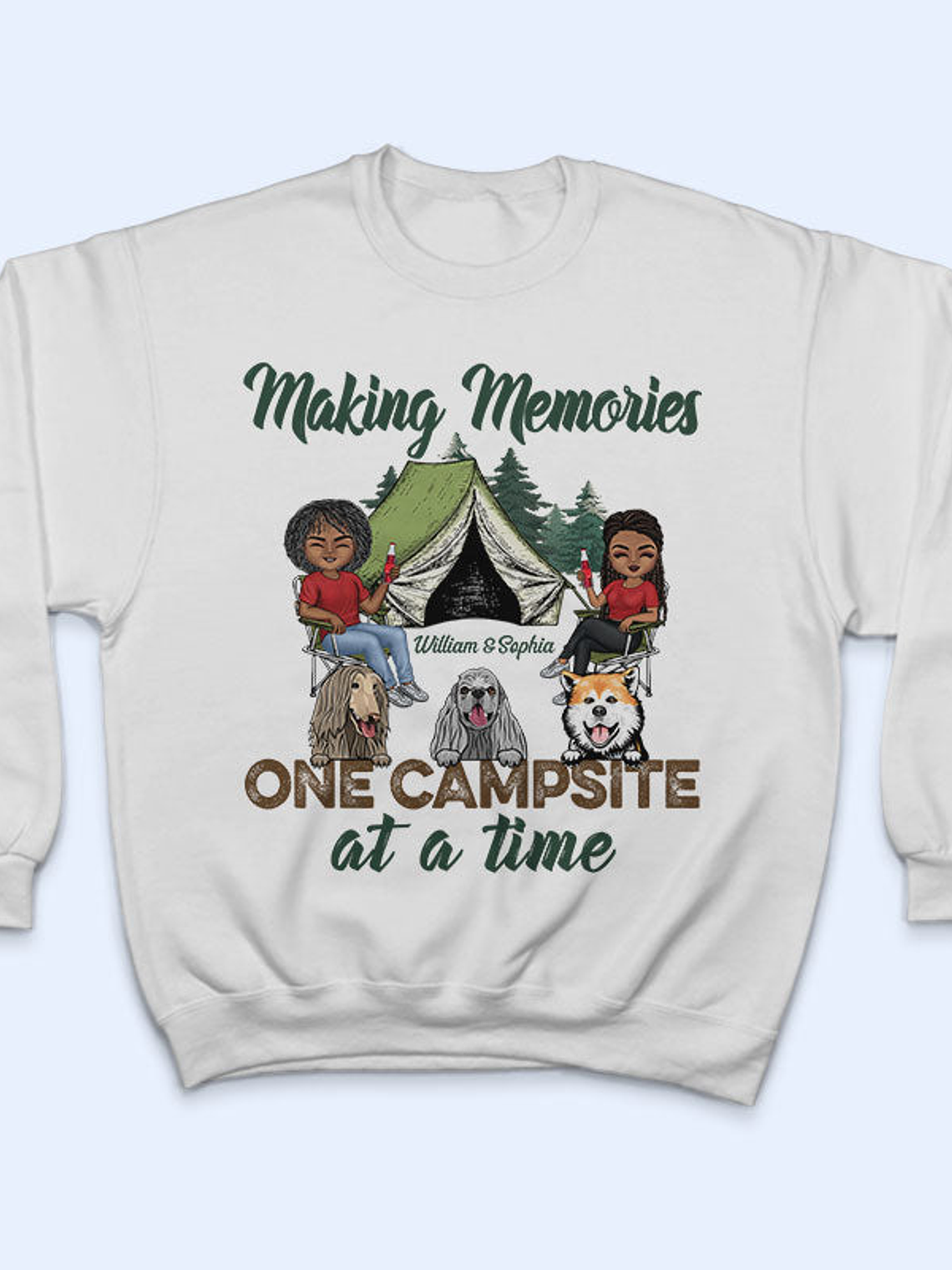 Making Memories One Campsite At A Time Dogs Camping Husband Wife - Couple Gift - Personalized Custom T Shirt 5