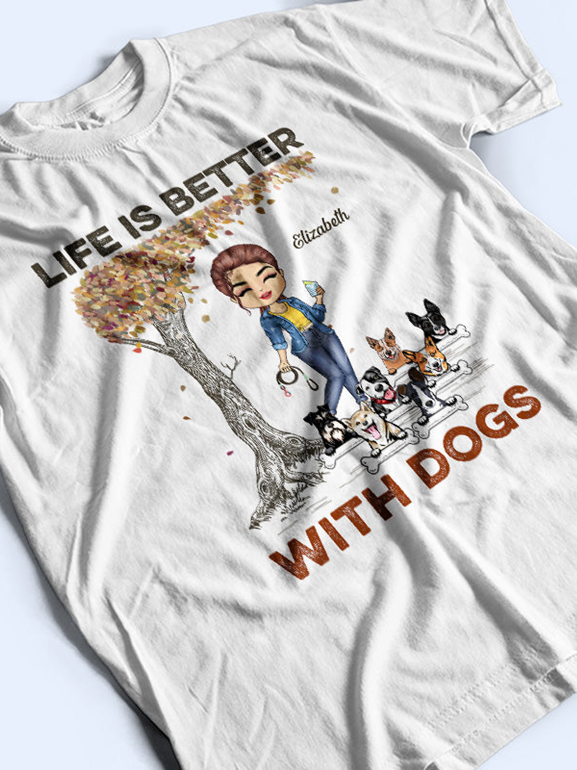 Just A Girl Who Loves Dogs - Gift For Dog Lovers - Personalized Custom T Shirt 4