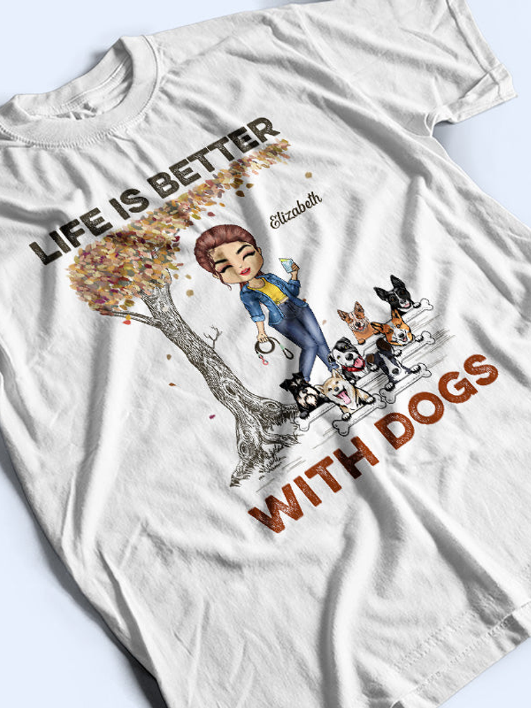 Just A Girl Who Loves Dogs - Gift For Dog Lovers - Personalized Custom T Shirt 4