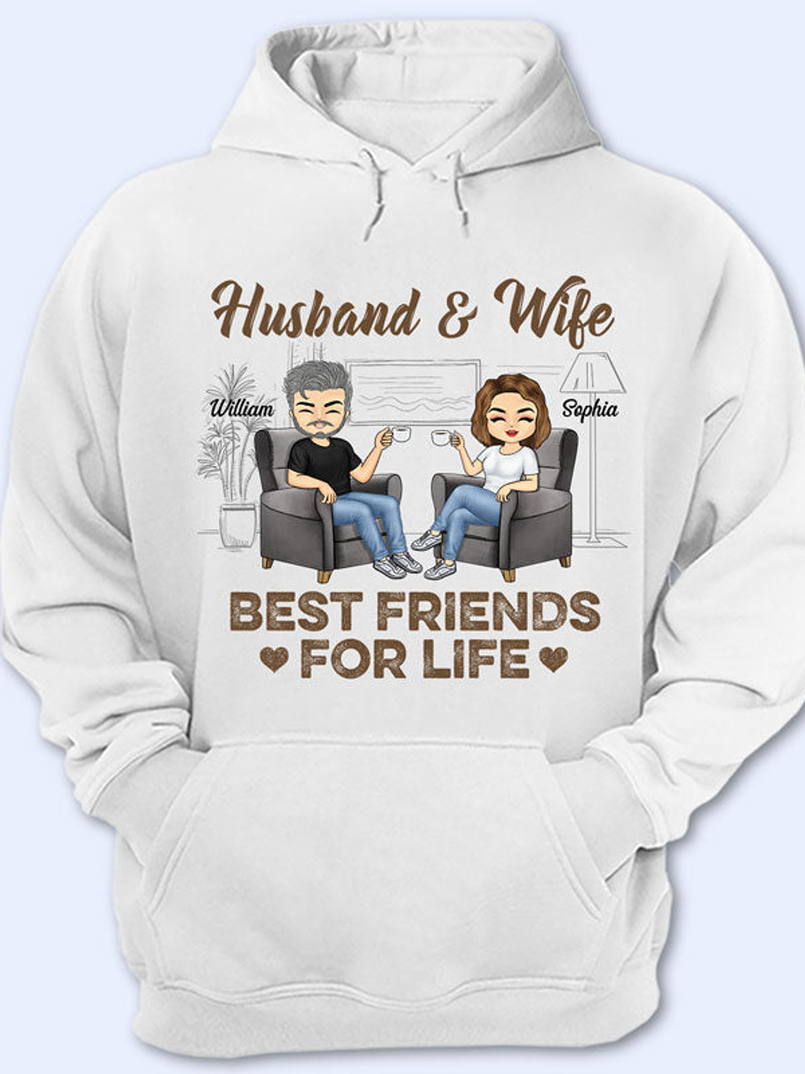 Husband Wife Best Friends For Life - Couple Gift - Personalized Custom T Shirt 1