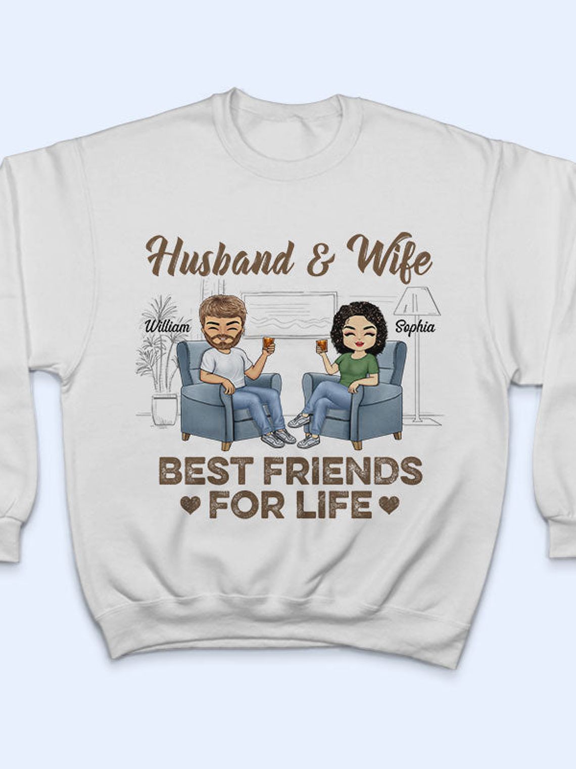 Husband Wife Best Friends For Life - Couple Gift - Personalized Custom T Shirt 5