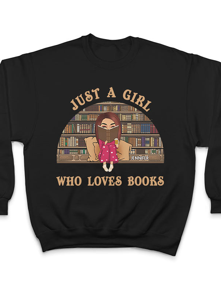 Reading Chibi Girl Just A Girl Who Loves Books - Personalized Custom Hoodie 5