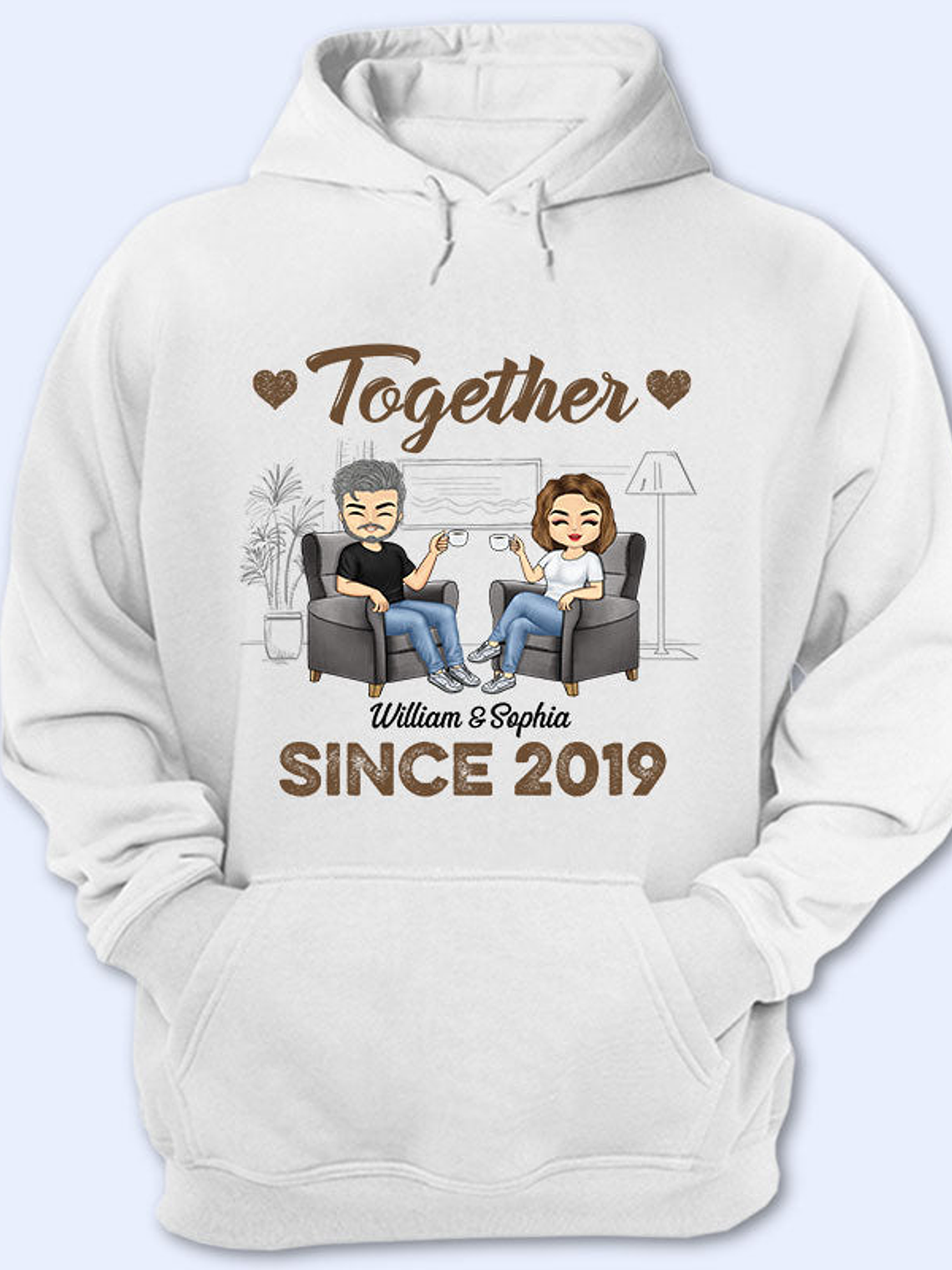 Together Since Husband Wife - Gift For Couples - Personalized Custom T Shirt 1