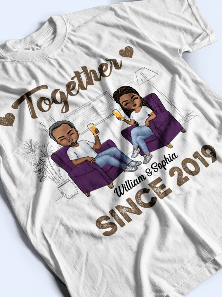 Together Since Husband Wife - Gift For Couples - Personalized Custom T Shirt 3