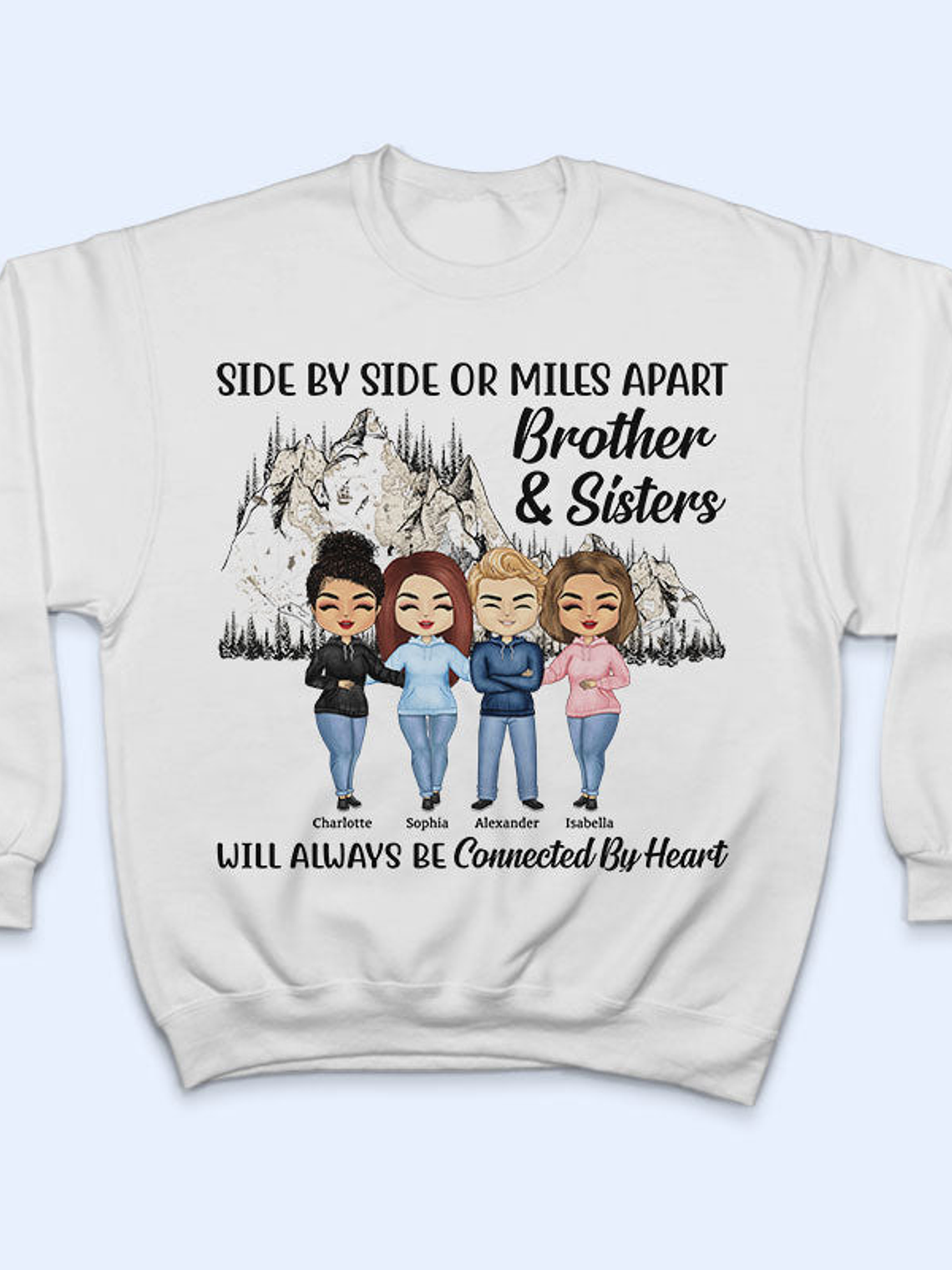 Connected By Heart Hoodie Friends - BFF Bestie Gift - Personalized Custom Hoodie 4