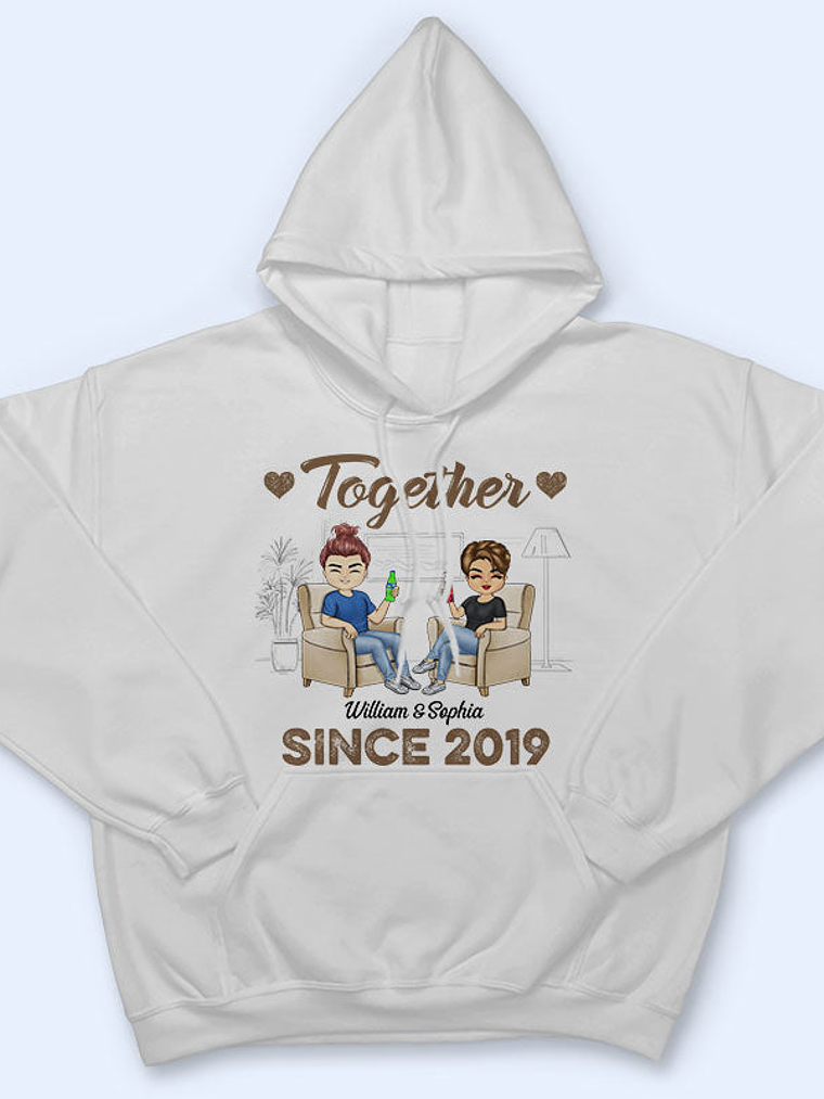 Together Since Husband Wife - Gift For Couples - Personalized Custom T Shirt 4