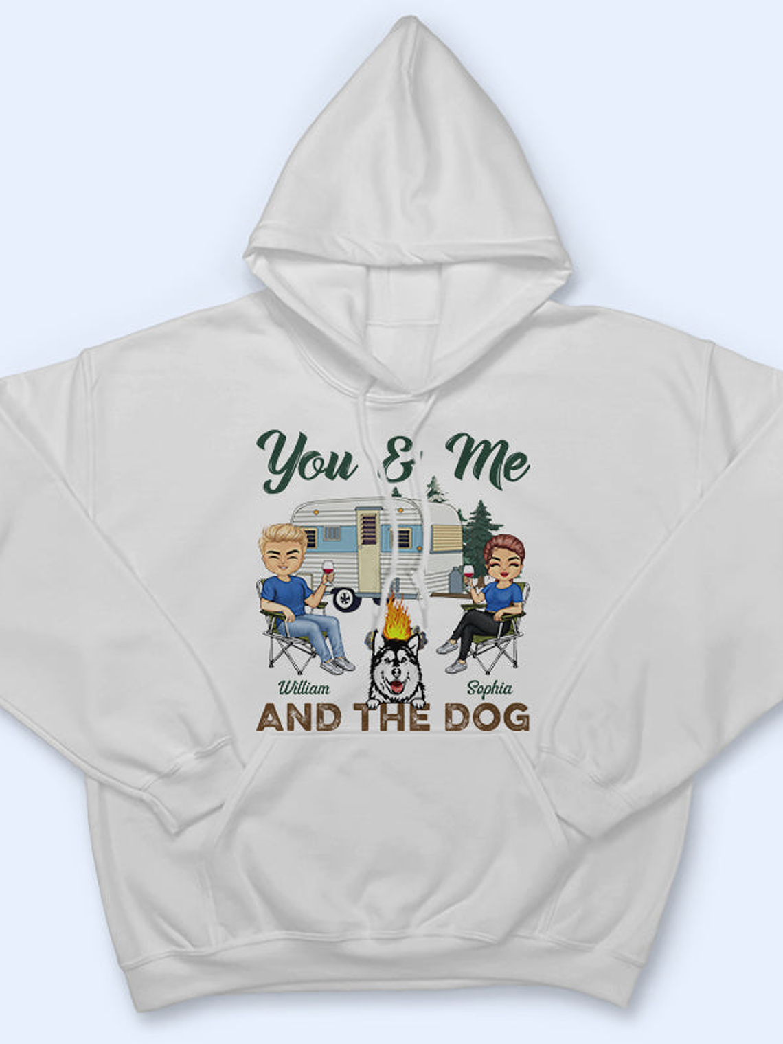 You & Me And The Dogs Camping Husband Wife - Couple Gift - Personalized Custom T Shirt 4