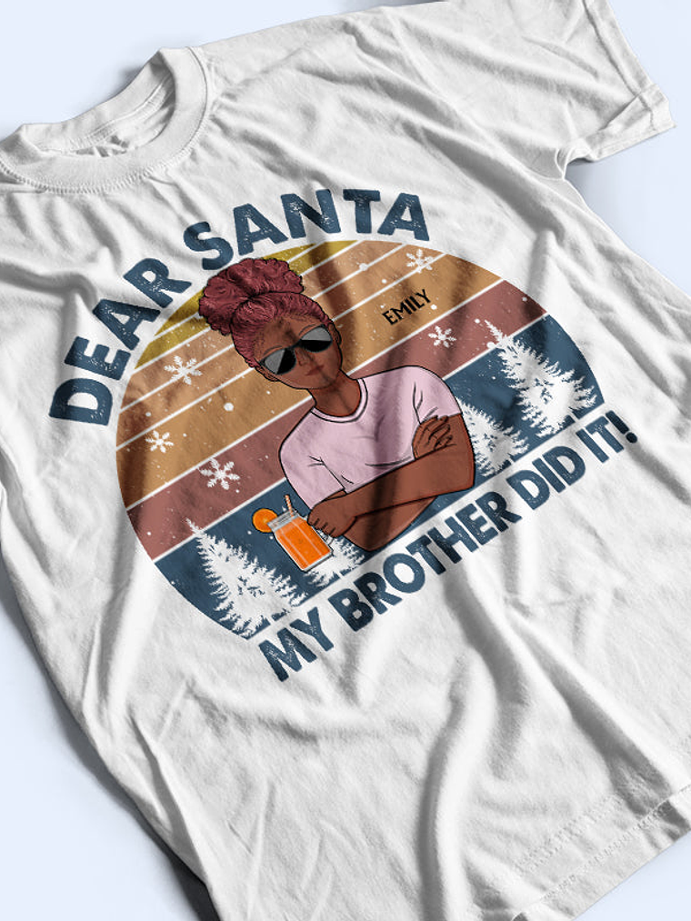 Dear Santa Define Good Couple Family Brother Sister Sibling - Christmas Gift - Personalized Custom T Shirt 3