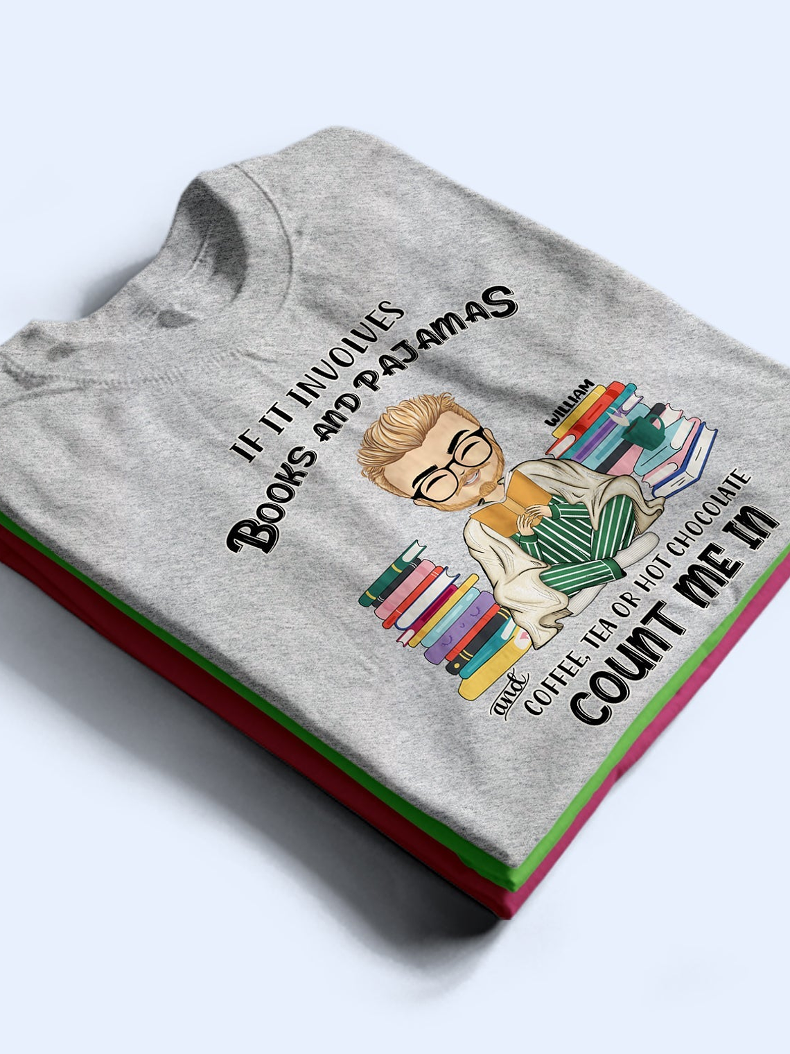 Reading Books And Pajamas - Personalized Custom Hoodie 2