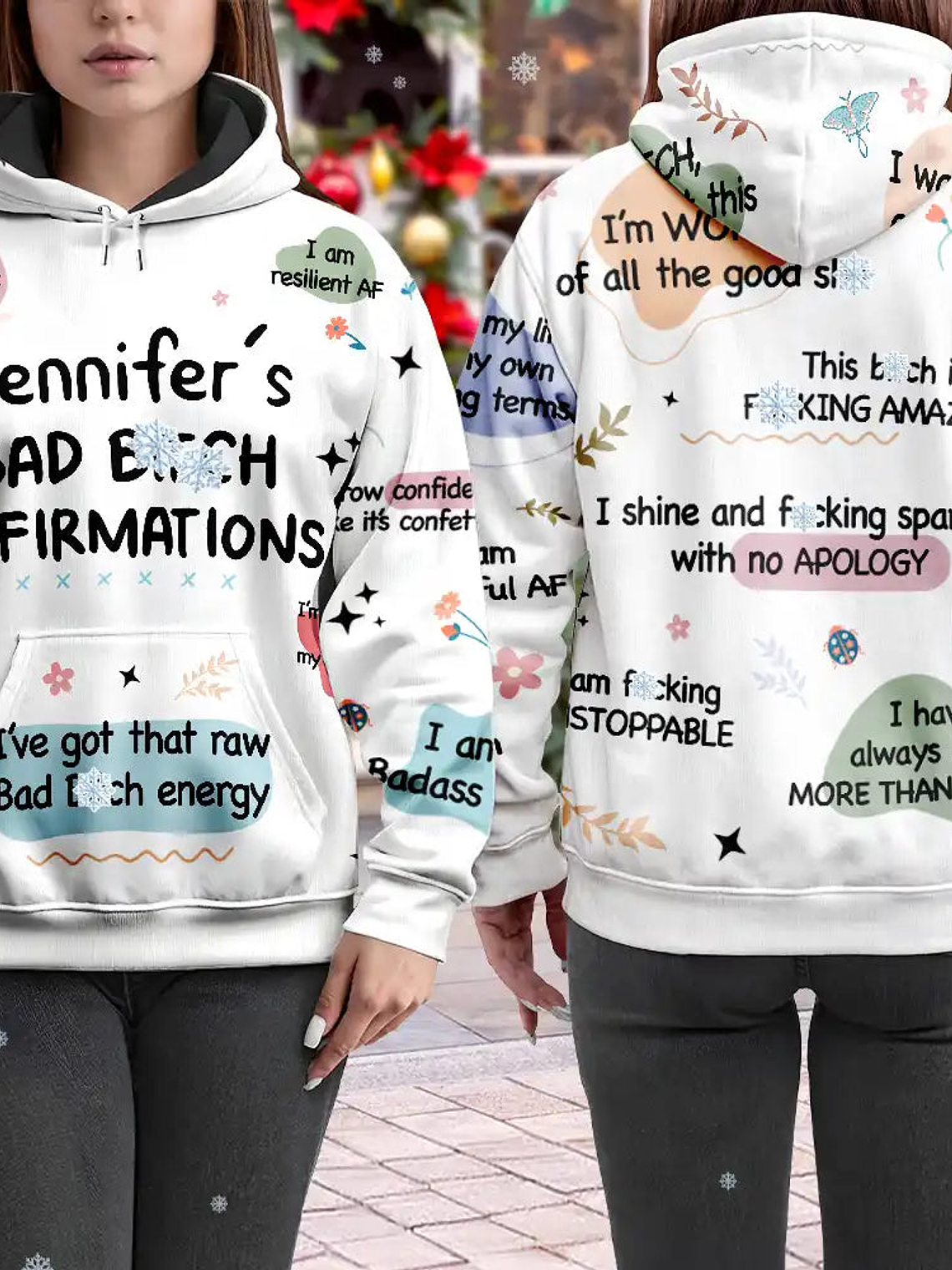 Women Everyday Affirmation Girl Power Self Claim - Personalized Pullover Hoodie 1