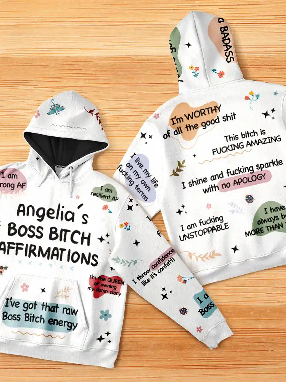 Women Everyday Affirmation Girl Power Self Claim - Personalized Pullover Hoodie 5