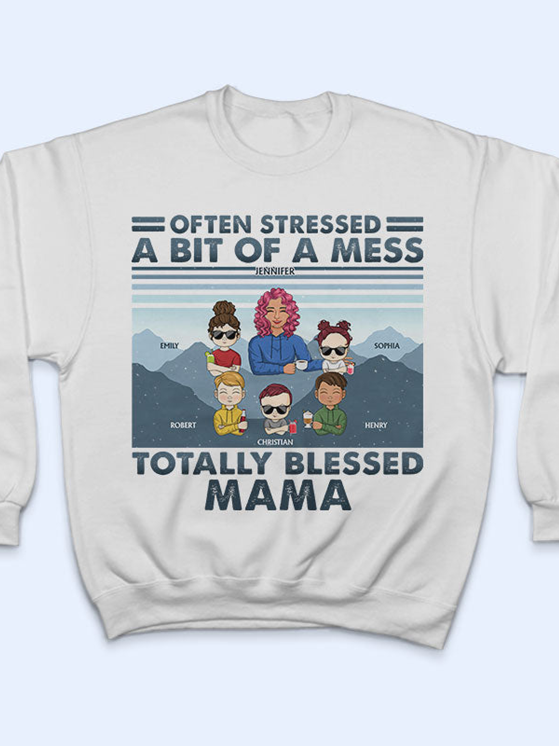 Mother Often Stressed A Bit Of A Mess Young - Christmas Gift For Mother - Personalized Custom T Shirt 5